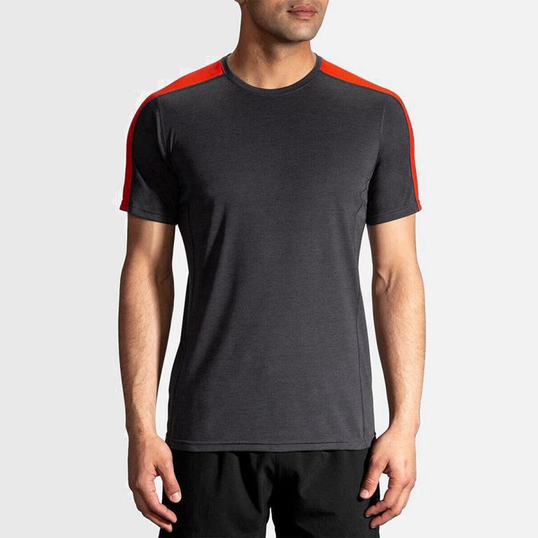 Brooks Distance Hombre Camisetas Manga Corta - Grises (9860CYQWS)